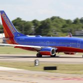 A Southwest Airlines jets at the Dallas airport