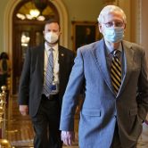 Senate Majority Leader Mitch McConnell of Ky., walks back to his office on Capitol Hill
