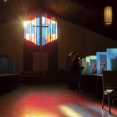 Voters cast ballots at a church in Georgia