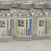 This photo shows vials of the Johnson & Johnson Covid-19 vaccine.