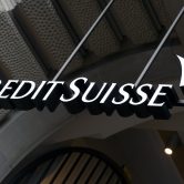 This photo shows the logo of the Swiss bank Credit Suisse.