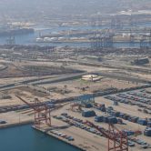 Aerial shot of the Port of Los Angeles.