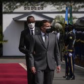 Rwandan President Paul Kagame and French President Emmanuel Macron