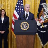 Kamala Harris and Joe Biden at a Juneteenth event at the White House.