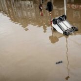 Flood car Liege Belgium