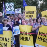 media freedom protest Warsaw Poland