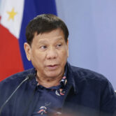 Philippine President Rodrigo Duterte talks during a meeting in Manila, Philippines.