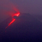 Lava ash Mount Merapi Indonesia
