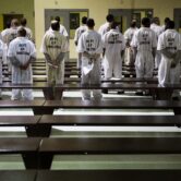 Prisoners are processed for intake in Jackson, Ga.