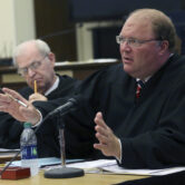 Wisconsin Supreme Court Justice Michael J. Gableman speaks during a hearing.