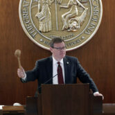 North Carolina House Speaker Tim Moore, R-Cleveland, gavels in a session.
