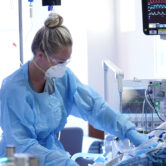 Vanderbilt University Medical Center worker with a Covid-19 patient