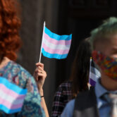 Transgender rights activists at the Texas Capitol