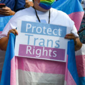 Transgender rights activists at the Texas Capitol.