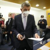 Czech Republic Prime Minister Andrej Babis casts his ballot