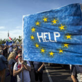 EU protest sign