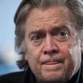 Steve Bannon talks about the approaching midterm election during an interview.