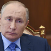 Vladimir Putin attends a meeting with Marat Khusnullin.