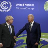 British Prime Minister Boris Johnson and US President Joe Biden at a U.N. climate summit