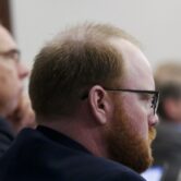 Travis McMichael looks on during the trial over the death of Ahmaud Arbery