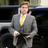 Dr. Craig Wright arrives at the federal courthouse in Miami.