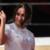 Meghan Markle, Duchess of Sussex, salutes during the Global Citizen Festival.
