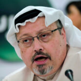 Saudi journalist Jamal Khashoggi speaks during a press conference.