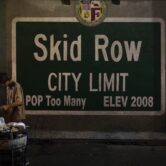 Sign denoting Skid Row in downtown LA.