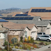 Solar panels on rooftops in Folsom, Calif.
