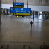 An airport in South Africa is deserted amid fears over the omicron coronavirus variant