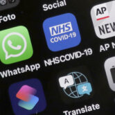 A view of an iPhone showing the new NHS COVID-19 app.
