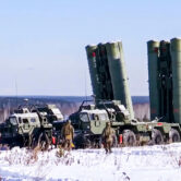 Russian military drills in the Sverdlovsk region of Russia.