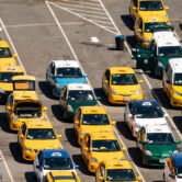 Lines of taxis at LAX.