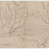 William Clark's hand drawn map showing the extent of settlement in the Mississippi Valley