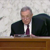 Chairman of the Senate Judiciary Committee Dick Durbin speaks during a meeting on a bill to eliminate the statute of limitations for child sex abuse cases in federal civil court on Feb. 10, 2022.