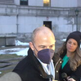 Attorney Michael Avenatti speaking to reporters outside of Manhattan federal court