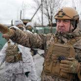 Ukraine's Gen. Oleksandr Pavliuk gestures in eastern Ukraine.