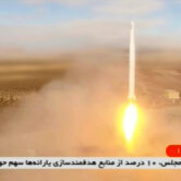 The launch of a rocket carrying a Noor-2 satellite in Iran.
