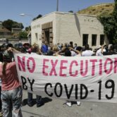 Protest at San Quentin State Prison in California.