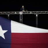 The Texas flag at a primary election night event