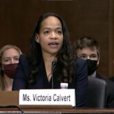 Victoria Calvert testifies before the Senate Judiciary Committee on Dec. 1, 2021. Calvert was confirmed to a seat on the United States District Court for the Northern District of Georgia on March 22, 2022.