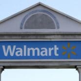 A Walmart sign outside a store in Massachusetts.