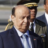 Abed Rabbo Mansour Hadi arrives for the Arab Summit in Tunisia in 2019.