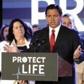 Ron DeSantis speaks to supporters before signing a 15-week abortion ban into law.