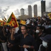 Sri Lankans protest, demanding that President Gotabaya Rajapaksa resign.