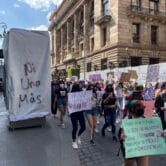 Women's march in Mexico City, Mar. 8, 2022