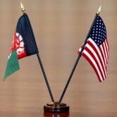 Flags for Afghanistan and U.S.
