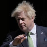 Boris Johnson leaves 10 Downing Street for the House of Commons in London.