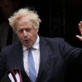 Boris Johnson leaves 10 Downing Street for Parliament.