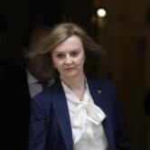 Elizabeth Truss leaves a Cabinet meeting at 10 Downing Street in London.